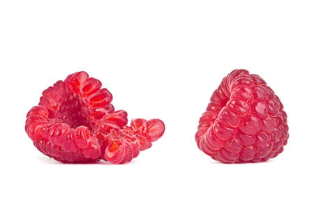 Raspberry ripe fruit isolated on white background