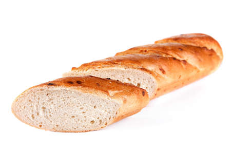 French bun bread isolated on white