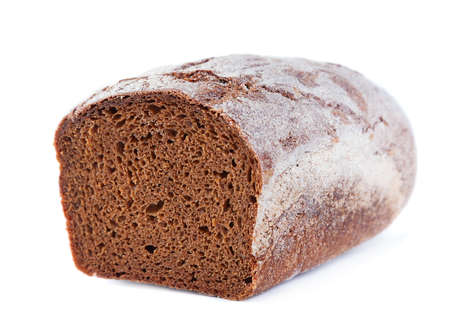 Brown bread part isolated on whiteの写真素材
