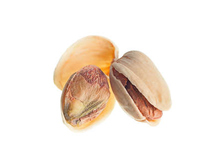 Pistachio isolated on white backgroundの写真素材