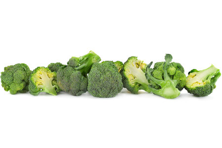 Mini broccoli cabbage vegetable isolated on white backgroundの写真素材