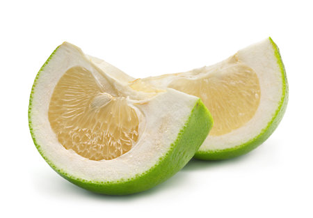 Pomelit hybrid pomelo and greapefruit isolated on white backgroundの写真素材