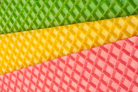 Multicolor wafer textured surface closeup backgroundの写真素材
