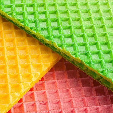 Multicolor wafer textured surface closeup backgroundの写真素材