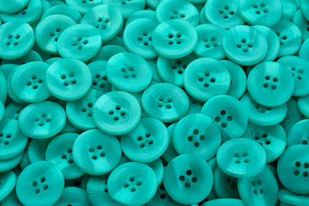 Green plastic button closeup horizontal backgroundの写真素材