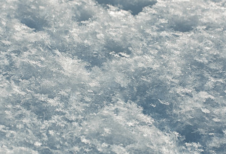 Closeup white snow detail structure background