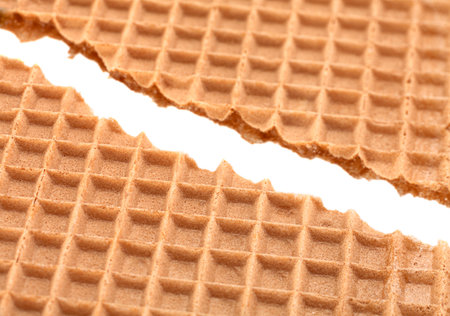 Brown wafer textured surface closeup backgroundの写真素材