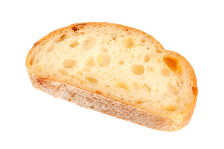 Chiabata bread bun with cheese on white