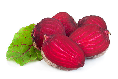 Beet root closeup isolated on white background