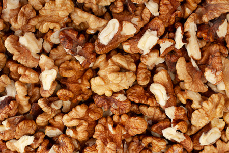 Walnut nut closeup detail horizontal background