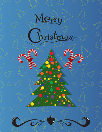 Postcard or invitation to the Christmas and New Year holidaysのイラスト素材