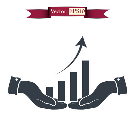 chart icon, vector illustration. Flat design styleのイラスト素材