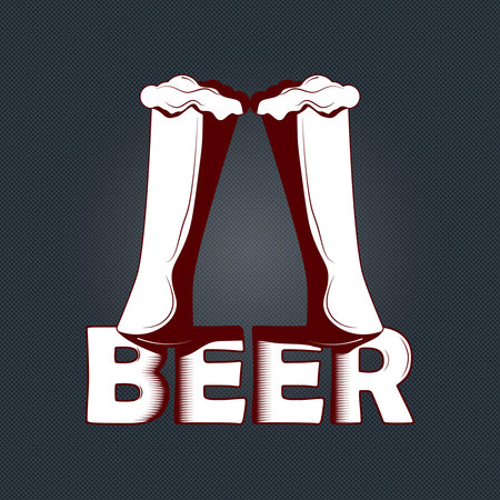 Modern professional two beer template designのイラスト素材