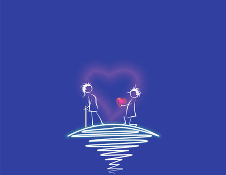 Meeting lovers. Images for design. Vector illustrationのイラスト素材