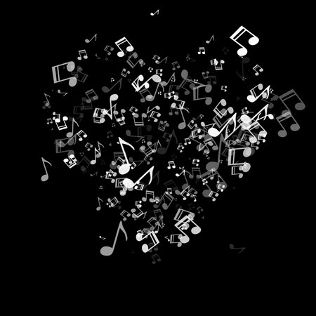 musical background with hearts for valentine's day designのイラスト素材