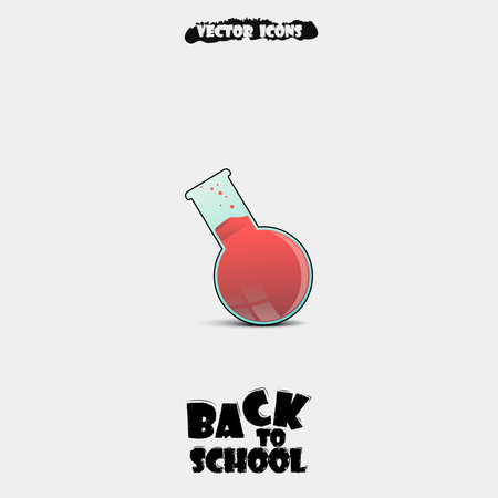 Vector illustration of Back to school background. chemistry iconsのイラスト素材