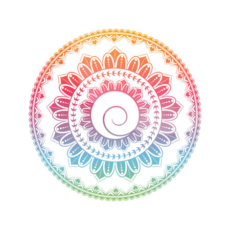 A colored mandala for design, on fabric illustration.のイラスト素材