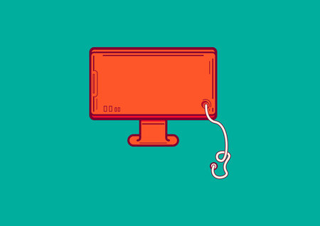 Workplace of the programmer. Perform computer repair work. Vector illustrationのイラスト素材