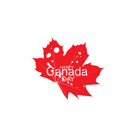 Happy Canada Day Flyer template. Canada flag with fireworks for celebrate the national day of Canada.のイラスト素材
