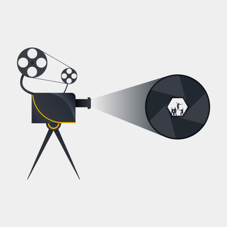 Retro video camera vector illustrationのイラスト素材