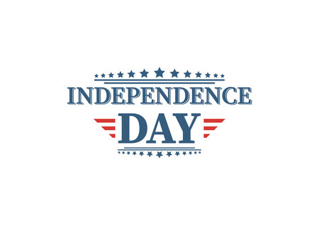 4th of July, United Stated independence day greeting. Fourth of July typographic design. Usable as greeting card, banner, backgroundのイラスト素材