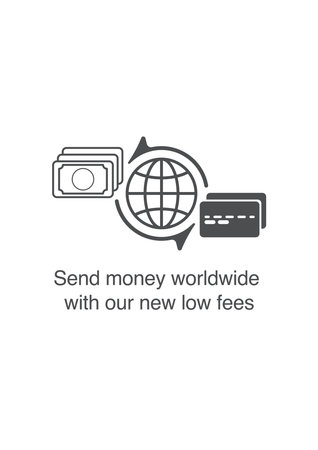 Vector money transfer Icon. Vector concept of worldwide money transferのイラスト素材
