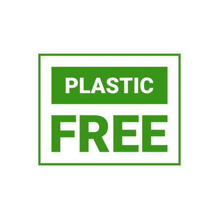 Plastic free product sign for labels, stickers - Vector illustrationのイラスト素材
