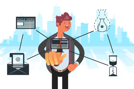 Technologies for connection. Mixed media. Modern vector illustration. - Vector illustrationのイラスト素材