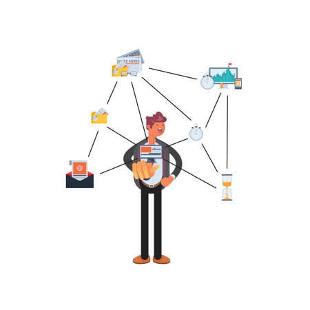 Technologies for connection. Mixed media. Modern vector illustration. - Vector illustrationのイラスト素材