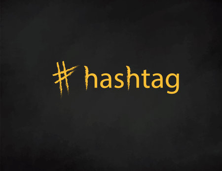Hashtag Blackboard . Trendy design for young slang words. Vector illustrationのイラスト素材