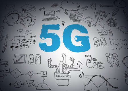 5G network or mobile speed as broadband concept with icons. - Vector illustration