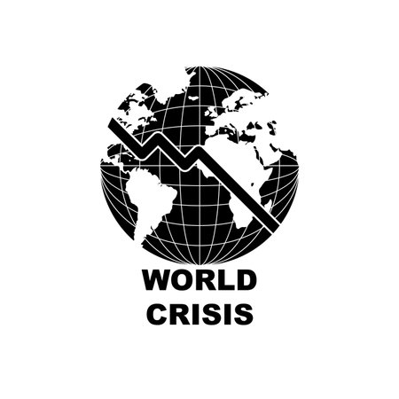 World Crisis. Financial Crisis. Bank default - Vector illustrationのイラスト素材