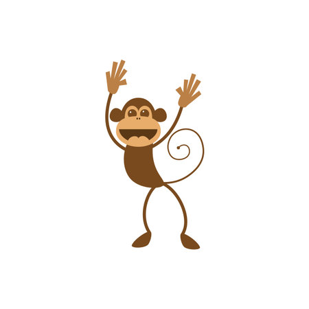 Cheerful, creative monkey character. Character for design.のイラスト素材