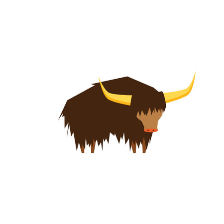 Illustration of a Yak.  Design emblem and mascot.のイラスト素材