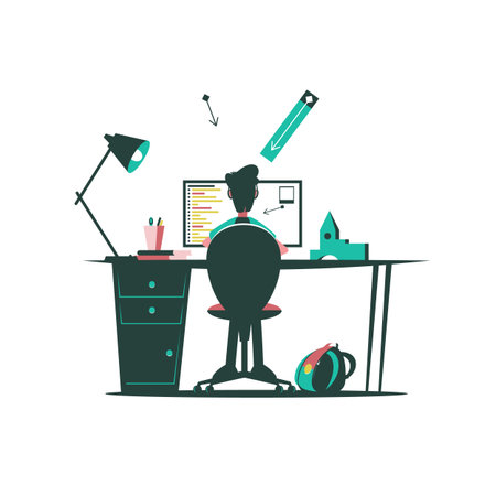 Team communication and project management concept. Cooperation, interaction of employees at work. Workflow and job organization in modern company. Flat vector illustration isolated on white background.のイラスト素材