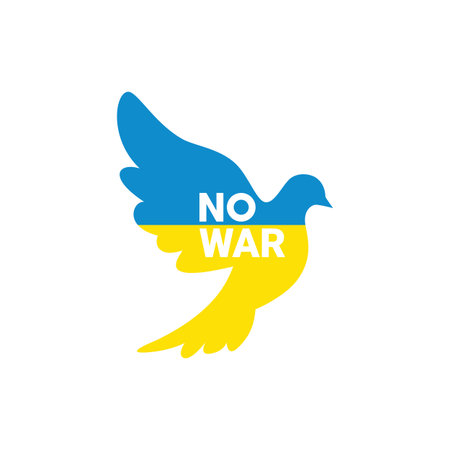 no war. Support Ukraine. Dove of peace.のイラスト素材