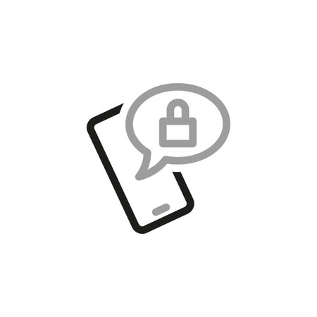 Simple Locks Related Vector Line Icons. Mobile messaging protection.のイラスト素材