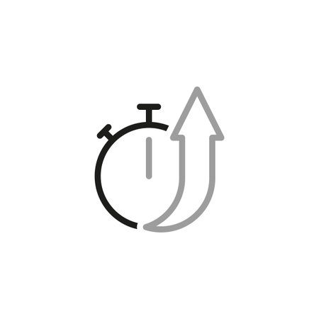 Simple of Timers Related Icons. Stopwatch with up arrow.