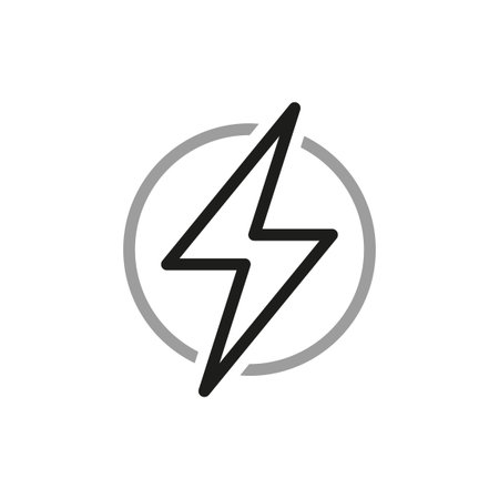 Electricity vector Line Icon. Icon for renewable energy, green technology. Design elements for you projects.のイラスト素材
