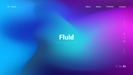 Trendy summer fluid gradient background, colorful abstract liquid. Modern wallpaper design for poster, website, placard, cover, advertising.のイラスト素材