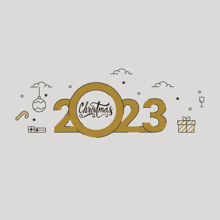 Business Happy New Year 2023 greeting card. Vector illustration concept for background, greeting card, banner for website, social media banner, marketing material.のイラスト素材