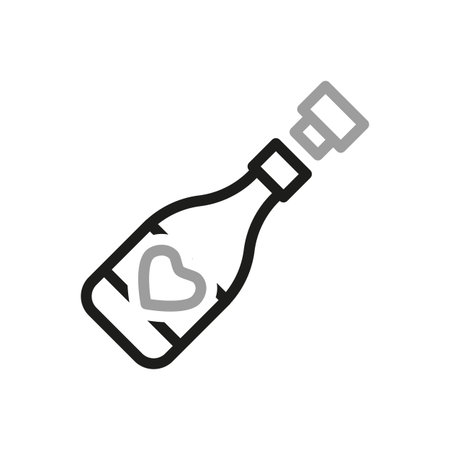 Design line icon wedding, marriage, champagne. Modern graphic design concepts, simple outline elements. Editable stroke.のイラスト素材