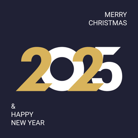 Business Happy New Year 2025 greeting card. Vector illustration concept for background, greeting card, banner for website, social media banner, marketing material. Vector illustration.のイラスト素材