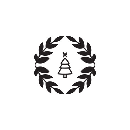 Christmas tree set in sketch style. Hand drawn illustration.のイラスト素材