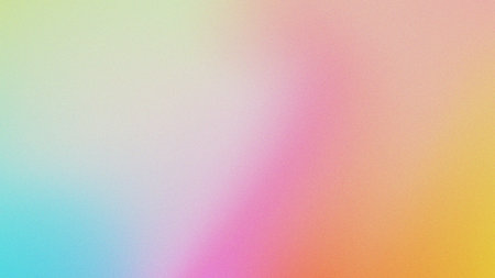 Soft pastel gradient background with fine grain texture transitioning through rainbow colors - cyan,...