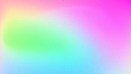 Soft pastel unicorn abstract gradient with pink, green, cyan and yellow tones. Light grain texture....