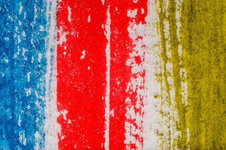 Colored watercolor stain on embossed paper on white background. Abstract watercolor patternの写真素材