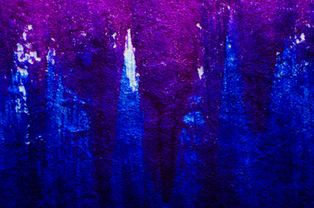 Blue purple watercolor stain on embossed paper. Abstract watercolor patternの写真素材