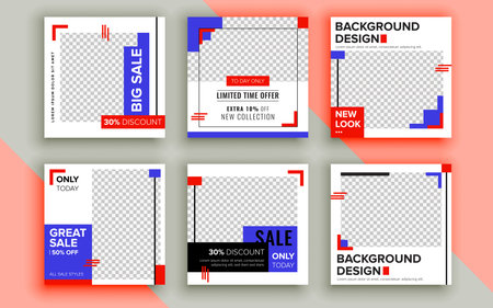 Set of sale banner template design. Vector illustration.のイラスト素材