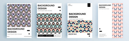 Modern abstract covers set, minimal covers design. Colorful geometric background, vector illustration.のイラスト素材